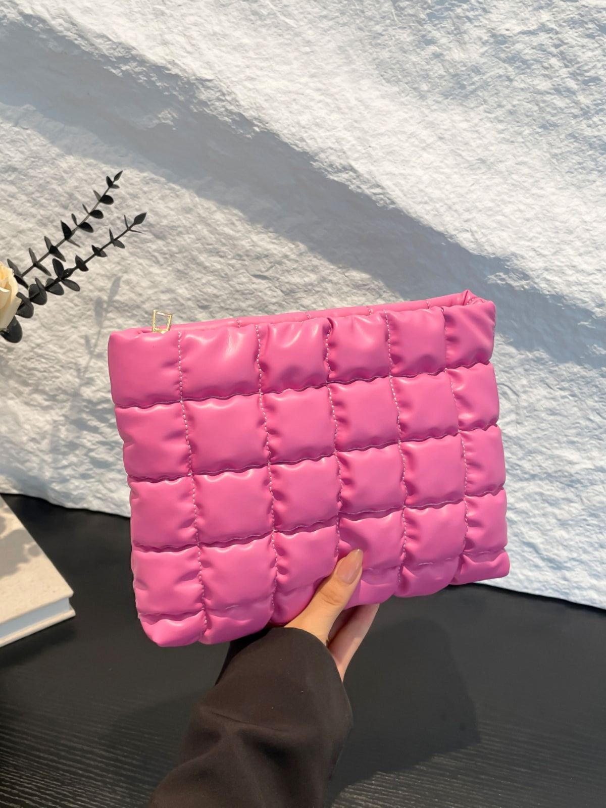 Heri Plaid Clutch with Zipper