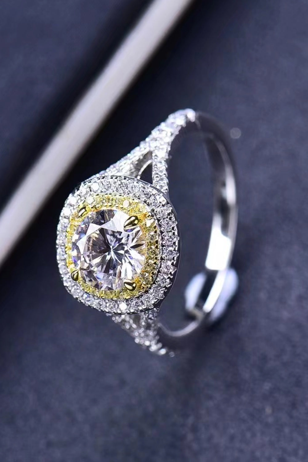 H&H Two-Tone Moissanite Ring