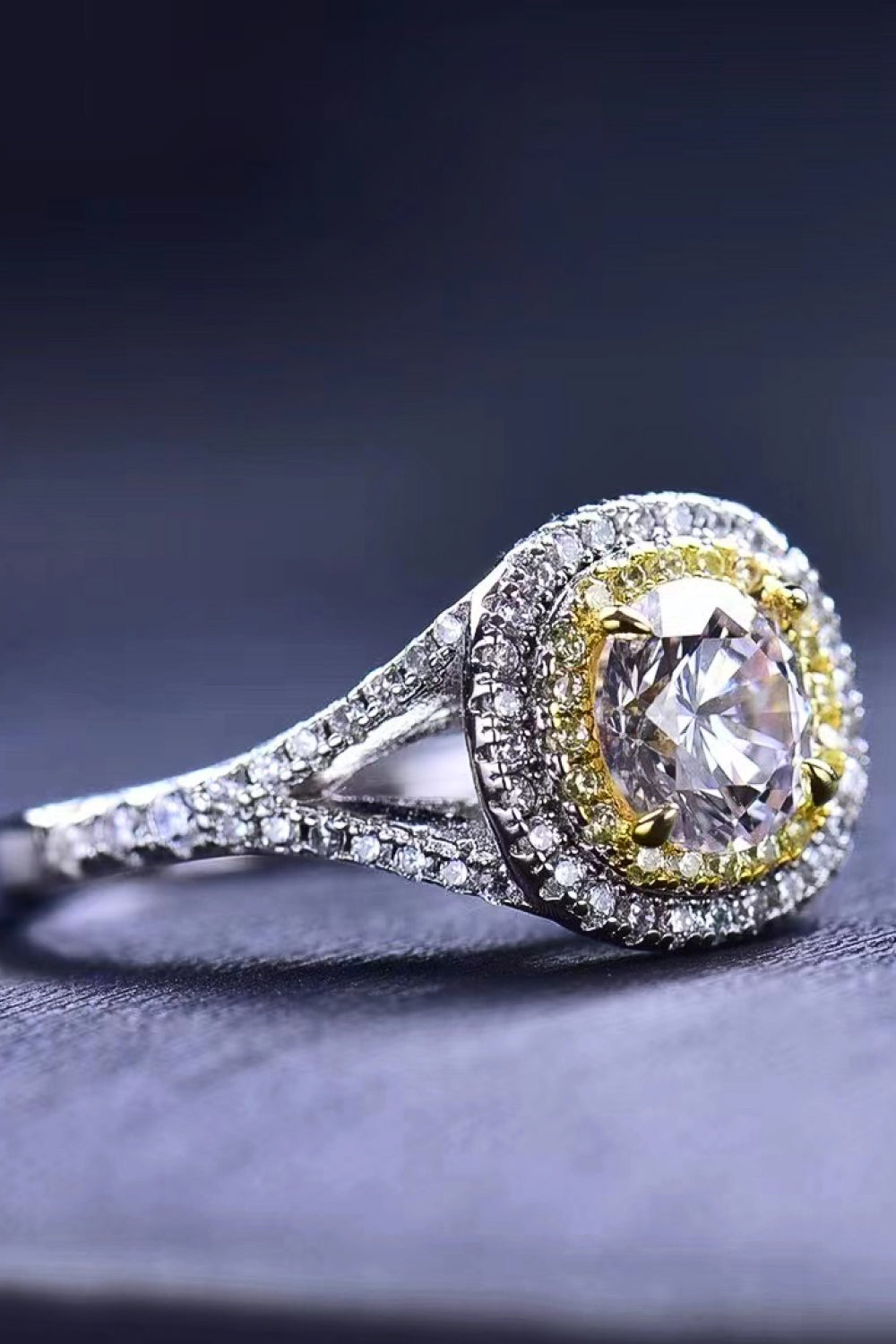 H&H Two-Tone Moissanite Ring