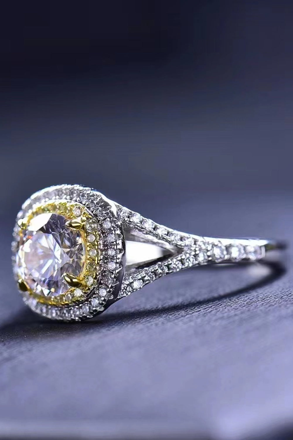 H&H Two-Tone Moissanite Ring