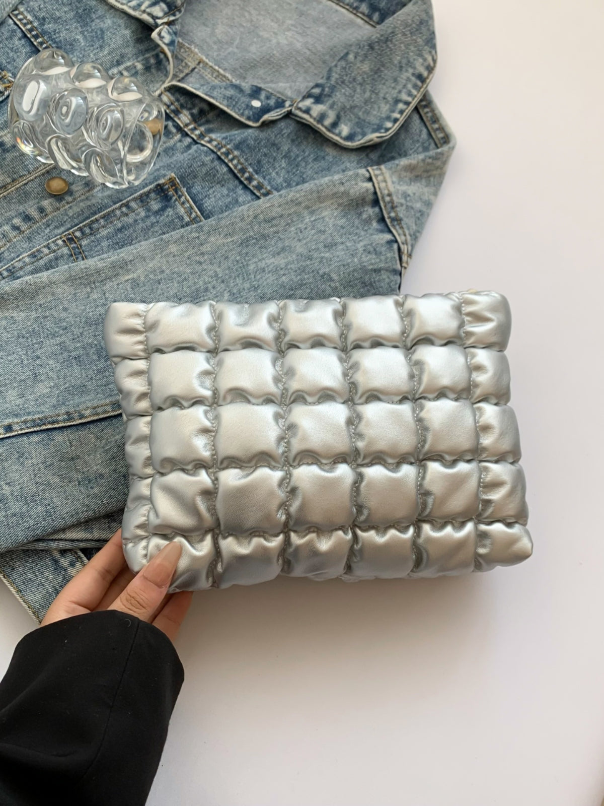Heri Plaid Clutch with Zipper