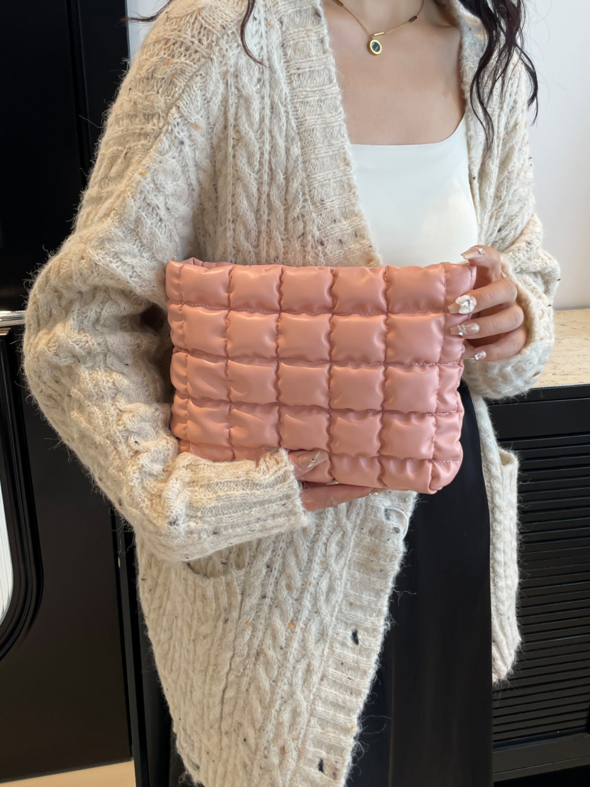Heri Plaid Clutch with Zipper