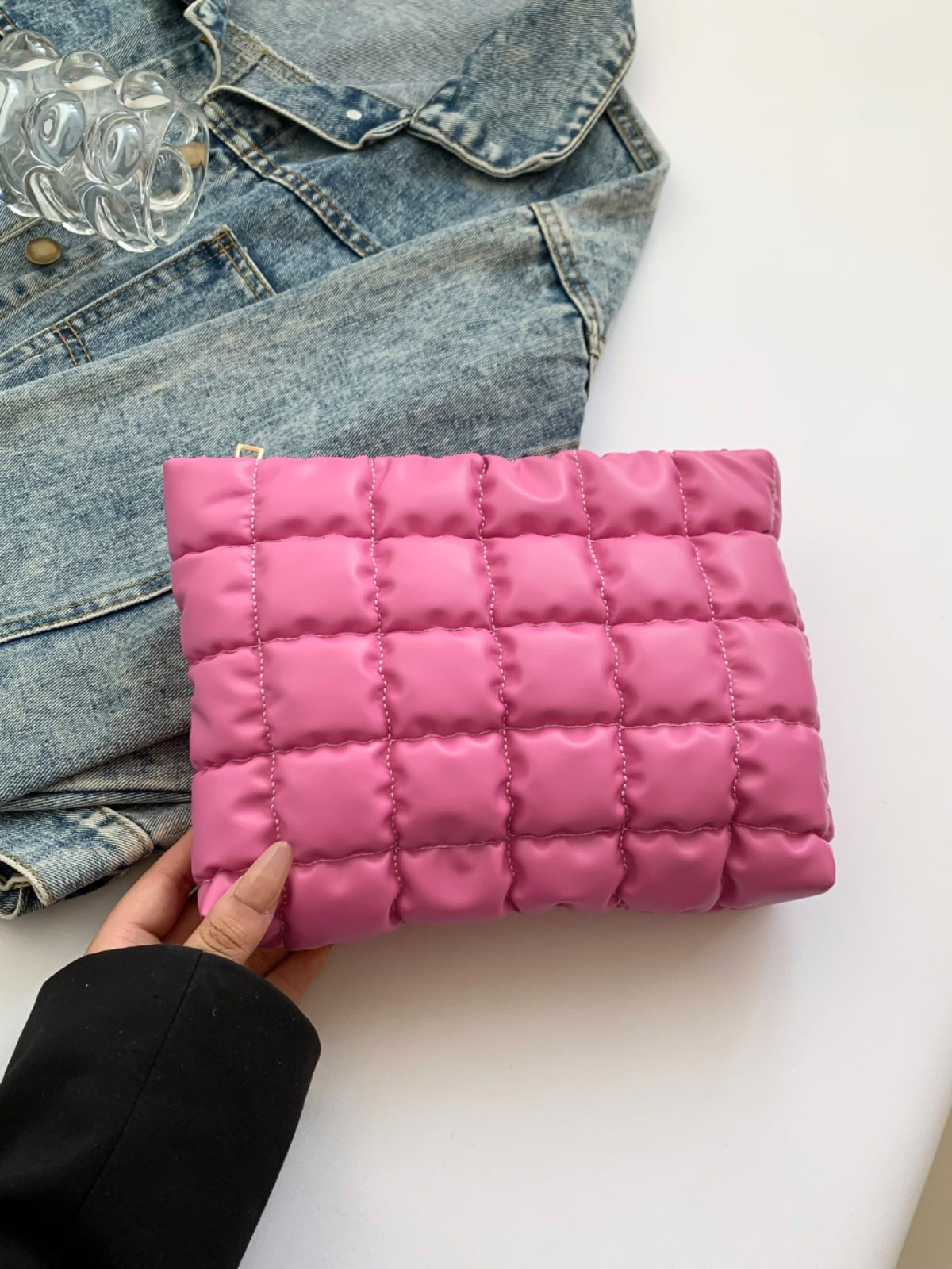 Heri Plaid Clutch with Zipper