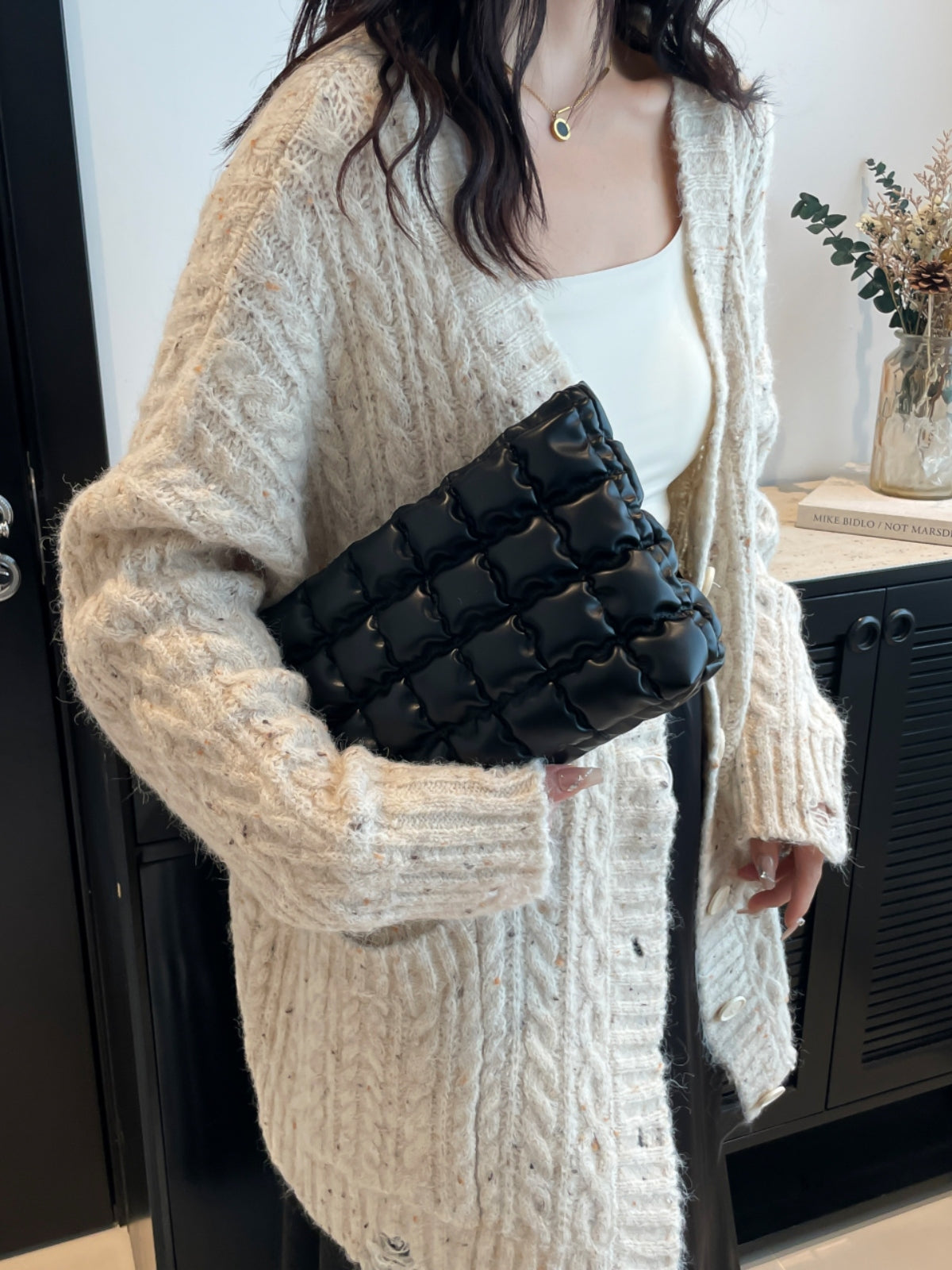 Heri Plaid Clutch with Zipper
