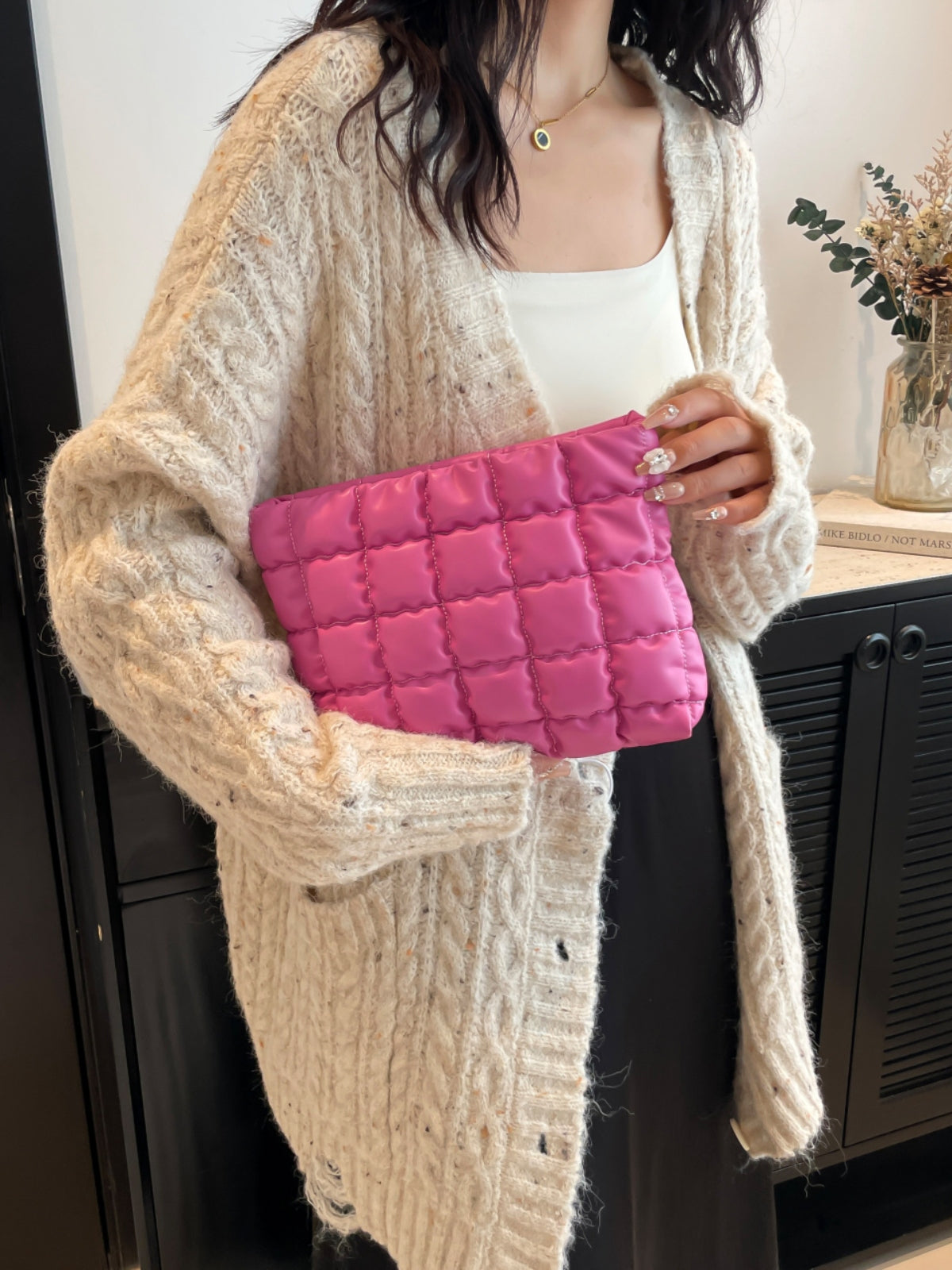 Heri Plaid Clutch with Zipper