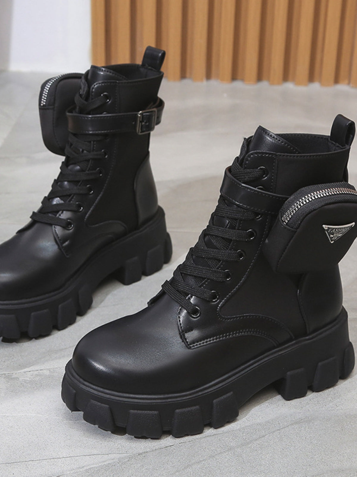 H&H PU Leather Platform Boots