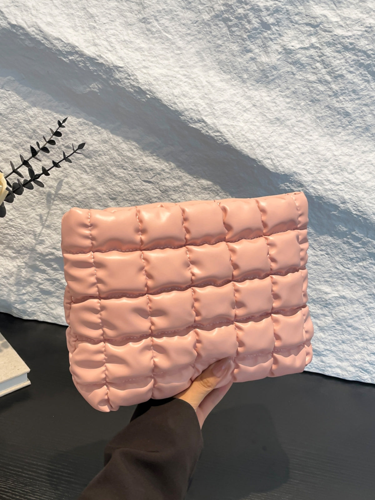 Heri Plaid Clutch with Zipper