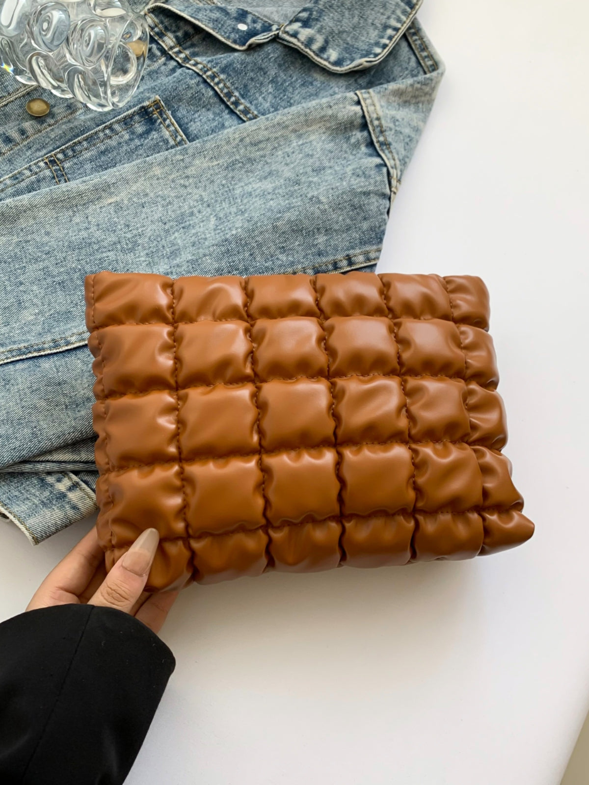 Heri Plaid Clutch with Zipper