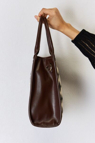 David Jones Argyle Pattern Leather Handbag